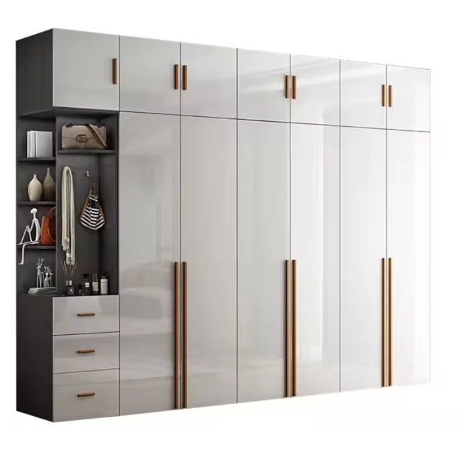 کمد لباس چوبی MDF دو درب مدرن سفارشی برای اتاق خواب، کاربردی و قابل افزایش 0