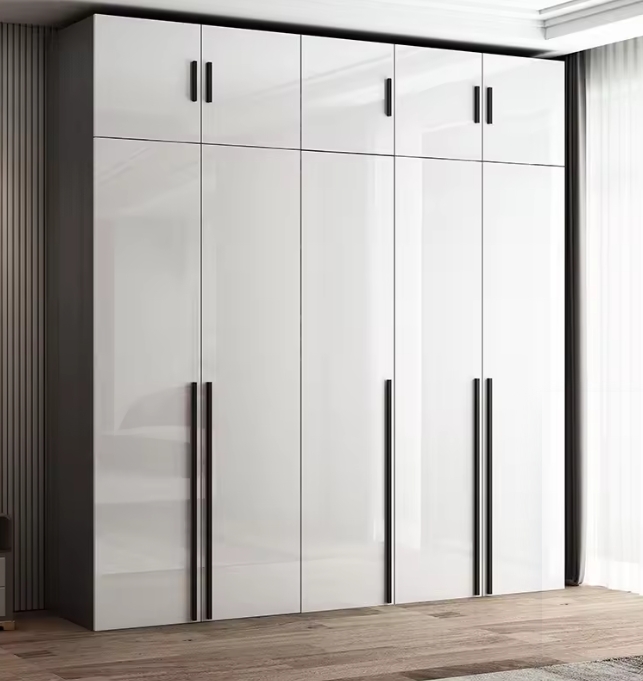 کمد لباس چوبی MDF دو درب مدرن سفارشی برای اتاق خواب، کاربردی و قابل افزایش 4