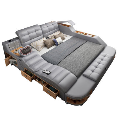 ISO9001 King Queen Size Platform Frame Bed فرنیچر اتاق خواب چند منظوره