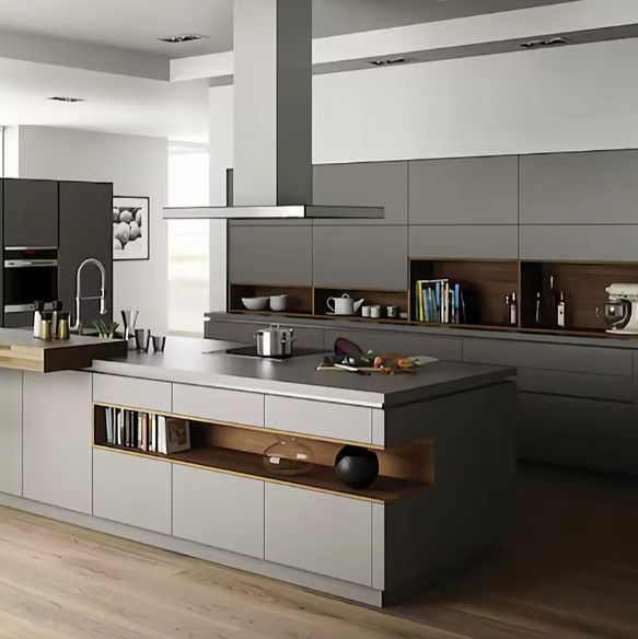 چوب جامد کابینت دیواری ماژولار کابینت آشپزخانه آشپزخانه لاک 0