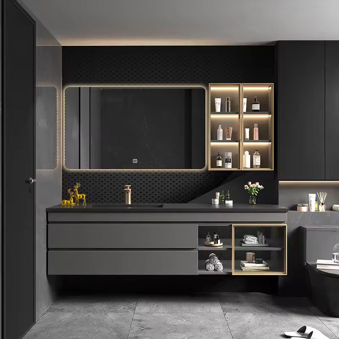 کابینت حمام مدرن نصب شده روی دیوار برای آرایش کمد 54 اینچ 0